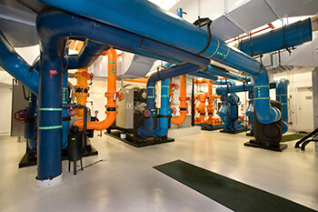 View of a chiller system at a clients facility