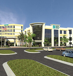 Exterior view of the Jupiter Medical Center in Jupiter Florida